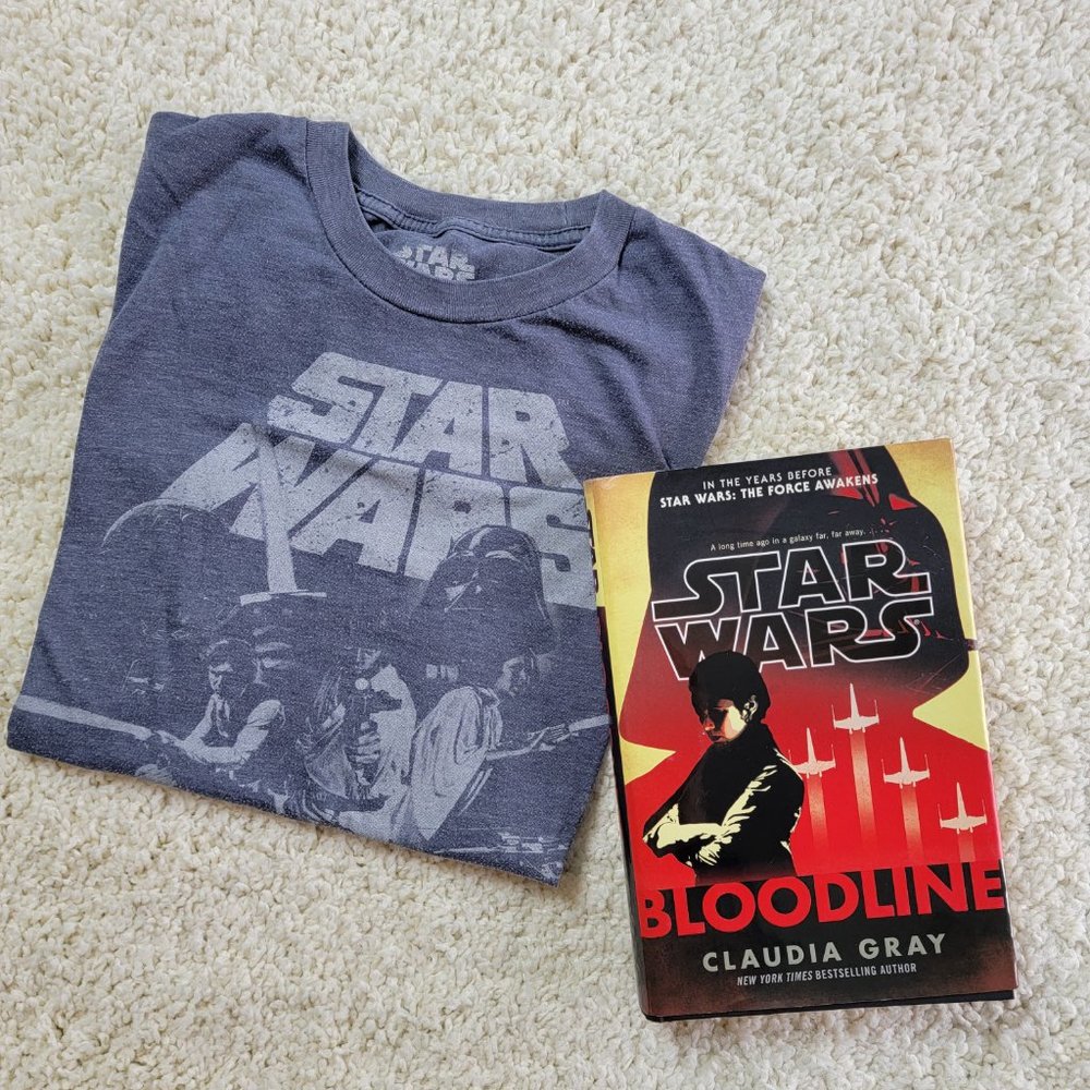 Star Wars Tee and Bloodline Book by Claudia Gray
